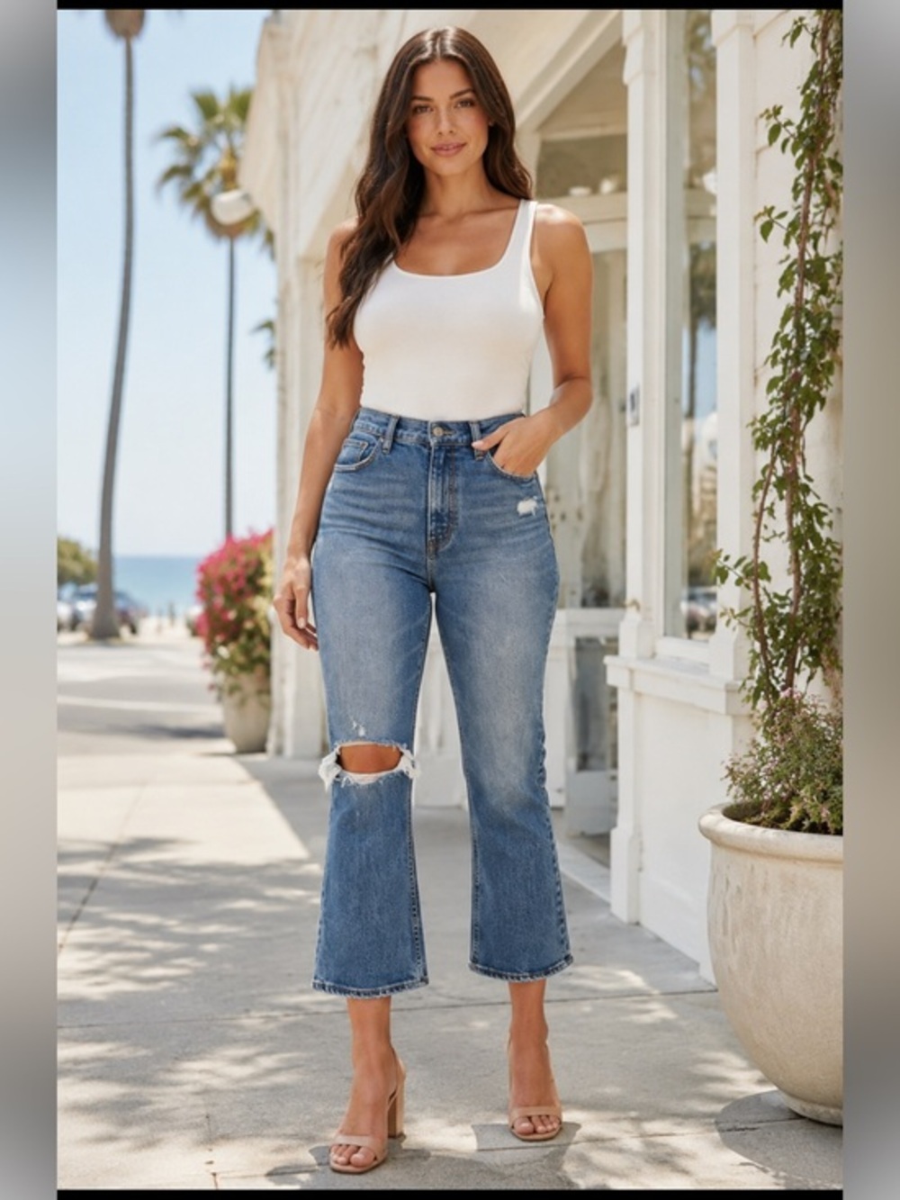 Abercrombie & Fitch Curve Love Ultra High Rise Kick Flare Jeans Size 2 Cropped